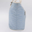 FENDI Tote Bag Canvas Light Blue Silver Auth 207089-5