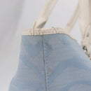 FENDI Tote Bag Canvas Light Blue Silver Auth 207089-6