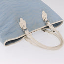 FENDI Tote Bag Canvas Light Blue Silver Auth 207089-7