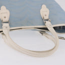 FENDI Tote Bag Canvas Light Blue Silver Auth 207089-8