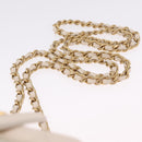 CHANEL Matelasse Vanity Chain Shoulder Pouch Caviar Skin White CC Auth 207090V-11