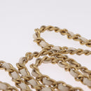 CHANEL Matelasse Vanity Chain Shoulder Pouch Caviar Skin White CC Auth 207090V-12