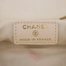 CHANEL Matelasse Vanity Chain Shoulder Pouch Caviar Skin White CC Auth 207090V-19