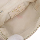 CHANEL Matelasse Vanity Chain Shoulder Pouch Caviar Skin White CC Auth 207090V-21
