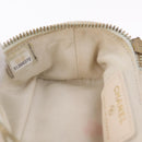 CHANEL Matelasse Vanity Chain Shoulder Pouch Caviar Skin White CC Auth 207090V-23