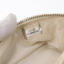 CHANEL Matelasse Vanity Chain Shoulder Pouch Caviar Skin White CC Auth 207090V-24
