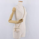 CHANEL Matelasse Vanity Chain Shoulder Pouch Caviar Skin White CC Auth 207090V-25