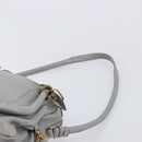 Chloe Paraty Hand Bag Leather 2way Gray Gold Auth 207091V-10