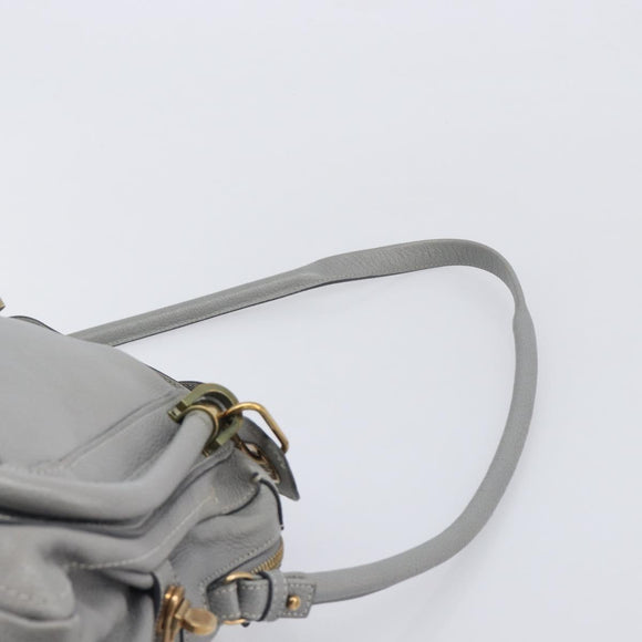 Chloe Paraty Hand Bag Leather 2way Gray Gold Auth 207091V