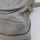 Chloe Paraty Hand Bag Leather 2way Gray Gold Auth 207091V-12