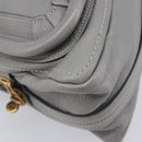 Chloe Paraty Hand Bag Leather 2way Gray Gold Auth 207091V-15
