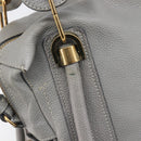 Chloe Paraty Hand Bag Leather 2way Gray Gold Auth 207091V-16
