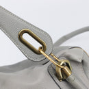 Chloe Paraty Hand Bag Leather 2way Gray Gold Auth 207091V-18