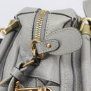 Chloe Paraty Hand Bag Leather 2way Gray Gold Auth 207091V-20