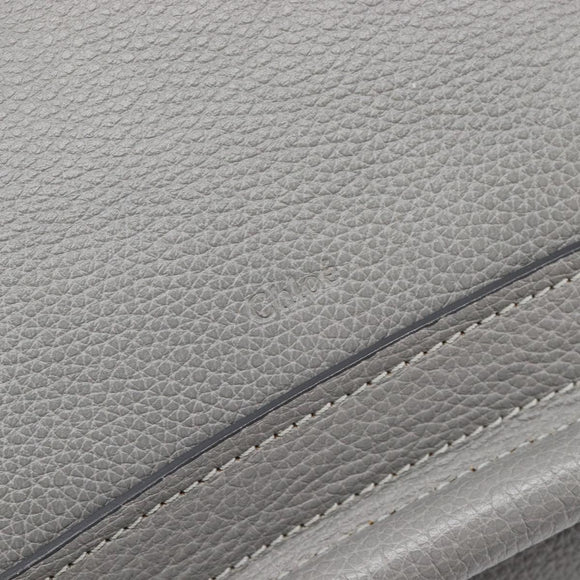 Chloe Paraty Hand Bag Leather 2way Gray Gold Auth 207091V