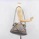 Chloe Paraty Hand Bag Leather 2way Gray Gold Auth 207091V-30