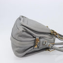 Chloe Paraty Hand Bag Leather 2way Gray Gold Auth 207091V-4