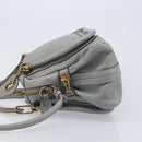 Chloe Paraty Hand Bag Leather 2way Gray Gold Auth 207091V-5
