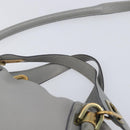 Chloe Paraty Hand Bag Leather 2way Gray Gold Auth 207091V-8