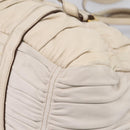 PRADA Gathered Hand Bag Leather 2way Beige Gold Auth 207092A-16