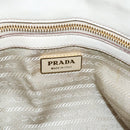 PRADA Gathered Hand Bag Leather 2way Beige Gold Auth 207092A-27