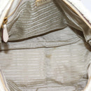 PRADA Gathered Hand Bag Leather 2way Beige Gold Auth 207092A-11