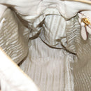 PRADA Gathered Hand Bag Leather 2way Beige Gold Auth 207092A-29