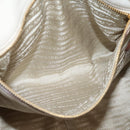 PRADA Gathered Hand Bag Leather 2way Beige Gold Auth 207092A-30