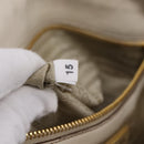 PRADA Gathered Hand Bag Leather 2way Beige Gold Auth 207092A-31
