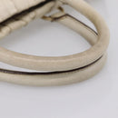 PRADA Gathered Hand Bag Leather 2way Beige Gold Auth 207092A-7