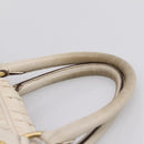 PRADA Gathered Hand Bag Leather 2way Beige Gold Auth 207092A-15
