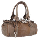 Chloe Paddington Hand Bag Leather Brown Silver Auth 207093V-1