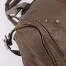 Chloe Paddington Hand Bag Leather Brown Silver Auth 207093V-12