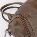 Chloe Paddington Hand Bag Leather Brown Silver Auth 207093V-14