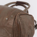 Chloe Paddington Hand Bag Leather Brown Silver Auth 207093V-15