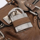 Chloe Paddington Hand Bag Leather Brown Silver Auth 207093V-16