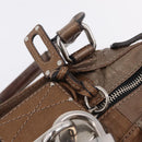 Chloe Paddington Hand Bag Leather Brown Silver Auth 207093V-17