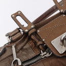 Chloe Paddington Hand Bag Leather Brown Silver Auth 207093V-18