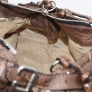 Chloe Paddington Hand Bag Leather Brown Silver Auth 207093V-23