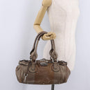 Chloe Paddington Hand Bag Leather Brown Silver Auth 207093V-30