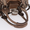 Chloe Paddington Hand Bag Leather Brown Silver Auth 207093V-9