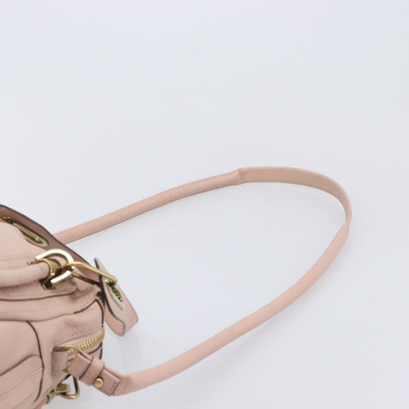 Chloe Paraty Hand Bag Leather 2way Pink Gold Auth 207095V