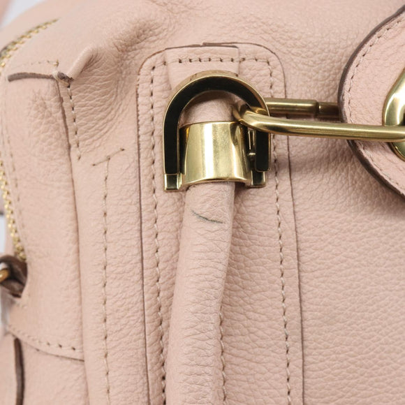 Chloe Paraty Hand Bag Leather 2way Pink Gold Auth 207095V