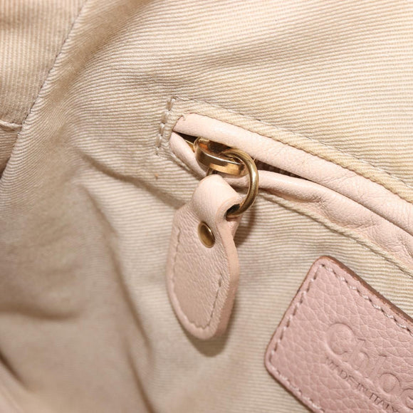 Chloe Paraty Hand Bag Leather 2way Pink Gold Auth 207095V