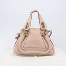 Chloe Paraty Hand Bag Leather 2way Pink Gold Auth 207095V-31