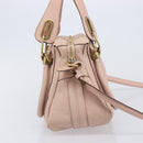 Chloe Paraty Hand Bag Leather 2way Pink Gold Auth 207095V-5