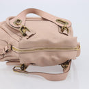Chloe Paraty Hand Bag Leather 2way Pink Gold Auth 207095V-6