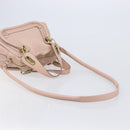 Chloe Paraty Hand Bag Leather 2way Pink Gold Auth 207095V-9