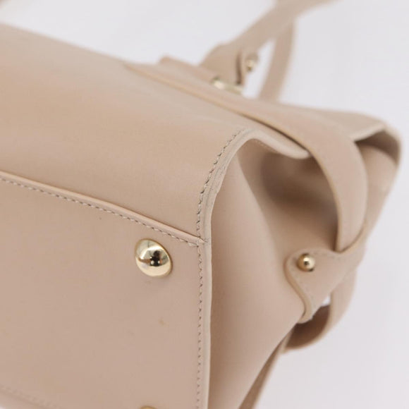 Salvatore Ferragamo Gancini Tote Bag Leather Pink Gold Auth 207096