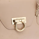Salvatore Ferragamo Gancini Tote Bag Leather Pink Gold Auth 207096-16